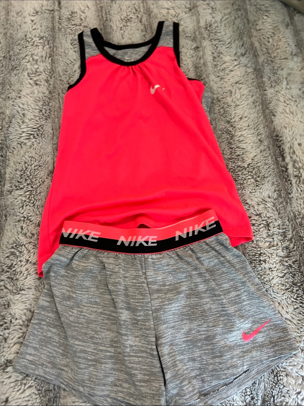 Nike Girls Dri-FIT Tank Top & Shorts 2-Piece Athletic Set Size 6